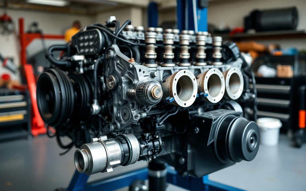 Motorfelújítás Eger – szétszerelt benzinmotor a LAKROSZ Autószerviz műhelyében