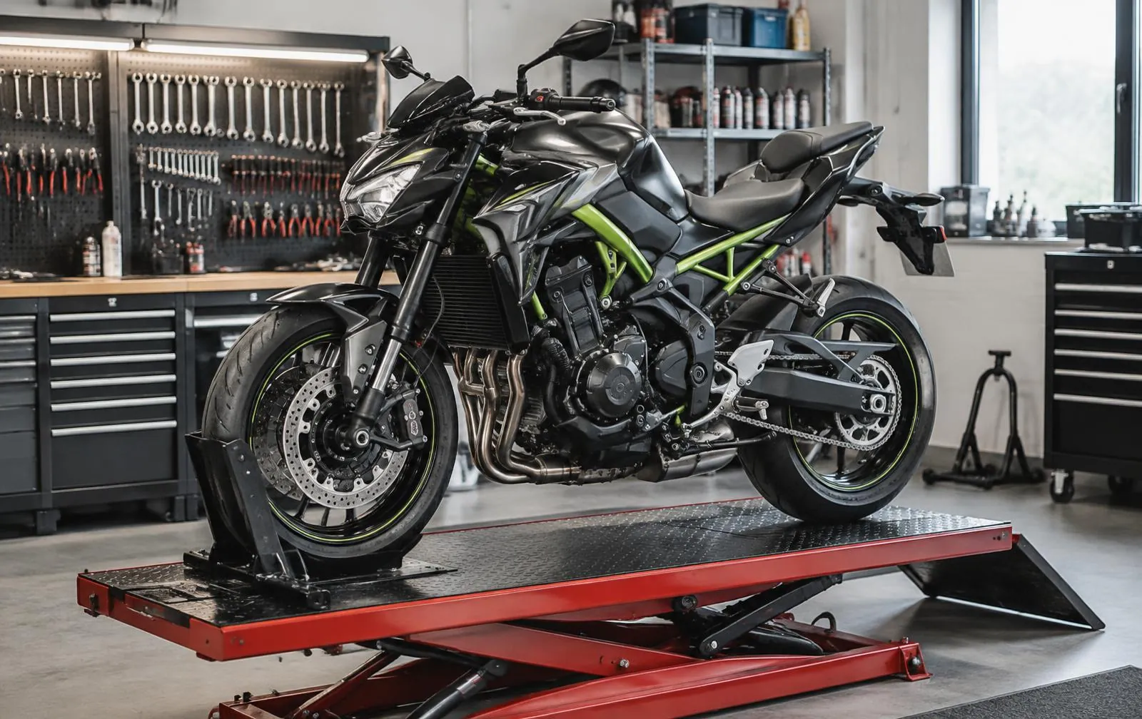 Motorkerékpár szerviz Egerben – sportmotor professzionális szervizemelőn a műhelyben